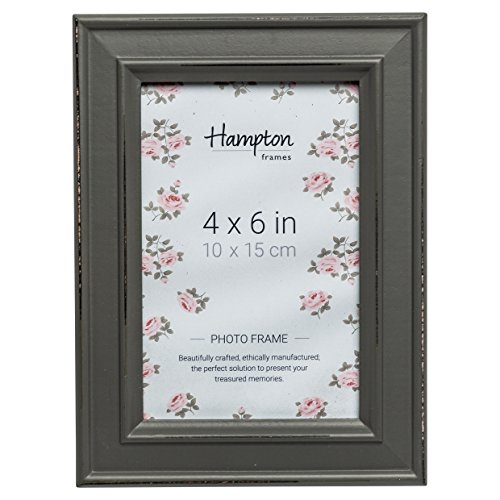 Hampton Frames PAL301946G Fotorahmen, Shabby-Chic-Stil, 10 x 15 cm, Holz, Used-Look, Grau von Hampton Frames