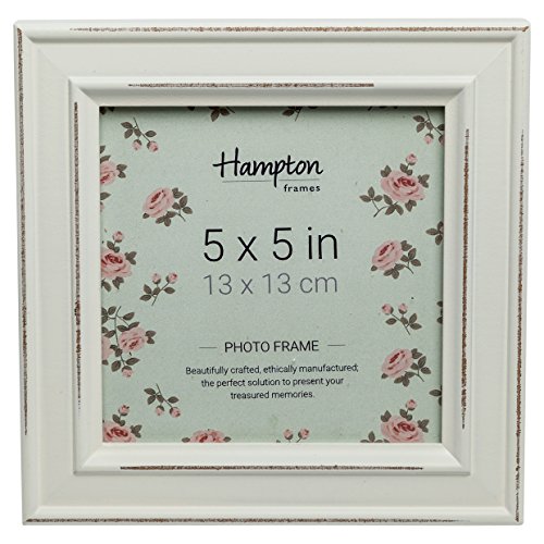Hampton Frames PAL301955W Fotorahmen, Holz, quadratisch, 13 x 13 cm, Weiß von Hampton Frames