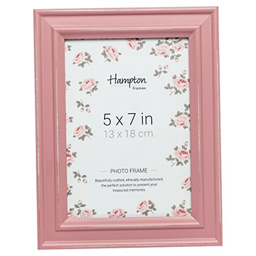 Hampton Frames Paloma Dstrssd Holzrahmen, 12,7 x 17,8 cm, Rosa, Holz, weiß, 5x7 (13x18cm) von Hampton Frames