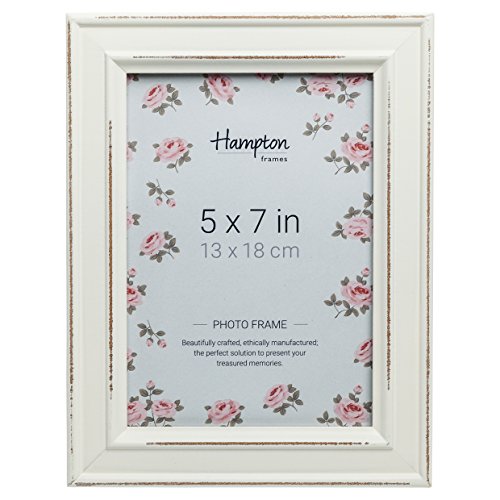 Hampton Frames Paloma Dstrssd Holzrahmen, 12,7 x 17,8 cm, Weiß, Holz, 5x7 (13x18cm) von Hampton Frames