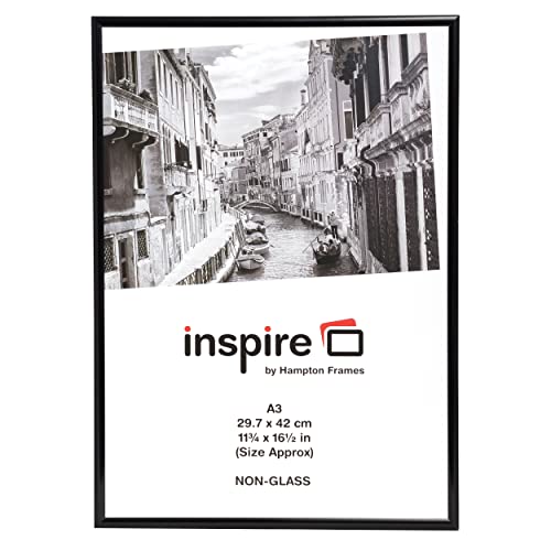 Hampton Frames Aluminium A3 Schwarz Posterrahmen Bilderrahmen Acryl (Nicht Glas) PAAFA3BBLKX von Hampton Frames