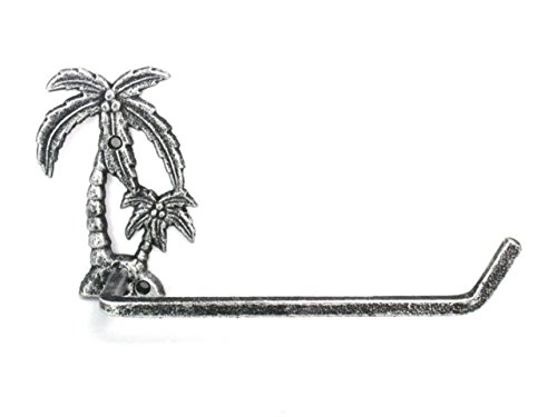 Hampton Nautisches k-9208-silver Antik Silber Gusseisen Palme Toilettenpapierhalter 25,4 cm – Strand Badezimmer Dekoration – Beach Home von Hampton Nautical