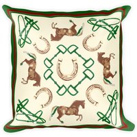 stile Equestre" - Überwurfkissen Pferdekissen Jäger Grün Überwurf Kissen Reiter Home Decor Pferd von HamptonIvyDesigns