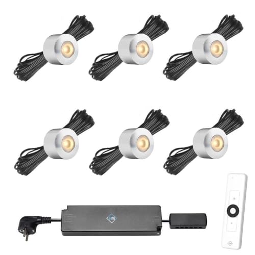 Hamulight LED Aufbaustrahler Terrassenüberdachung Gomera ab mit Fernbedienung | Wintergarten Beleuchtung - Aufbauleuchten - Terrassendach - Überdachung | 3W - Dimmbar - Warmweiß | Set mit 6 Stück von Hamulight