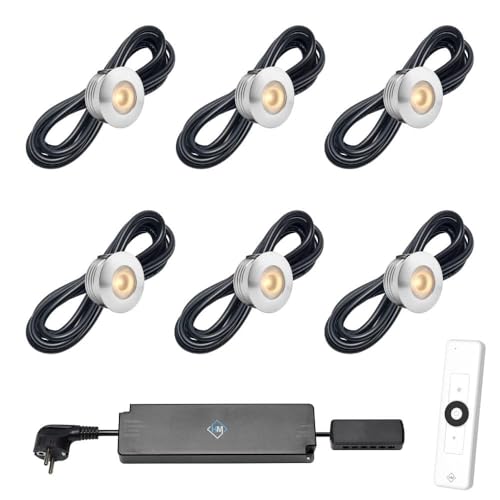 Hamulight LED Einbaustrahler Terrassenüberdachung Aragon ab mit Fernbedienung | Beleuchtung Wintergarten - Einbauleuchten - Terrassendach - Carport | 3W - Dimmbar - Warmweiß | Set mit 6 Stück Hamulight LED Einbaustrahler Terrassenüberdachung Aragon ab mit Fernbedienung | Beleuchtung Wintergarten - Einbauleuchten - Terrassendach - Carport | 3W - Dimmbar - Warmweiß | Set mit 6 Stück von Hamulight