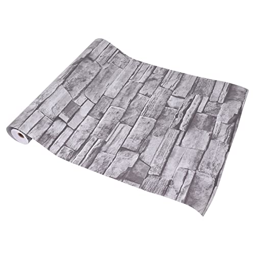Hamwesh 3D Ziegel Tapete, PVC Wasserdichtes öld öld Sich Selbstkleber Stein Strukturierte Vintage Tapete mit Schale und Stock für Wohnzimmer Schlafzimmer Küchenwanddekoration von Hamwesh