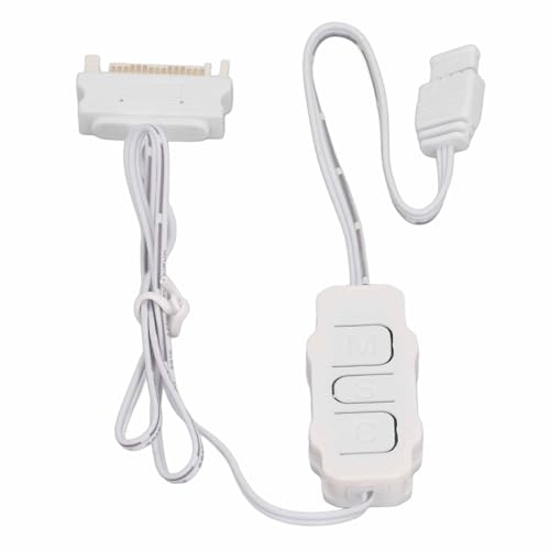 Hamwesh 5V 3Pin ARGB -Controller, NETRUNGSVERFAHRUNG Multi -Modi Manual Steuerelement mit Verlängerungskabel für PC Lüfter Leuchtstreifen Beleuchtungsbretter (WHITE) von Hamwesh