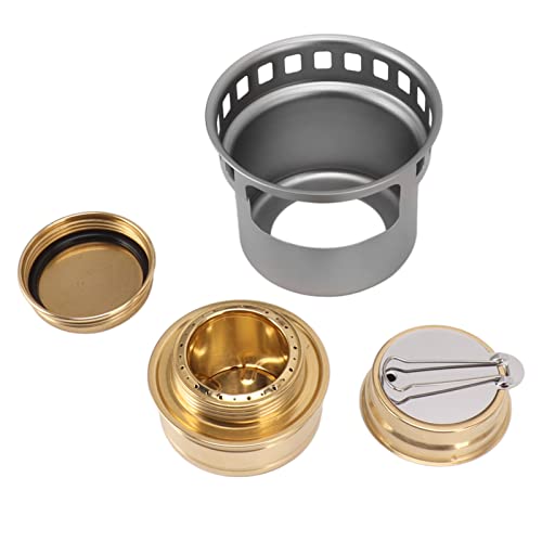 Hamwesh Alkoholherd, Mini Leichter Kupferbrenner mit Versiegelungsring Verlängerter Griff für Kochcamping Im Freien (Grau mit schwarzem innerem Fleece) von Hamwesh