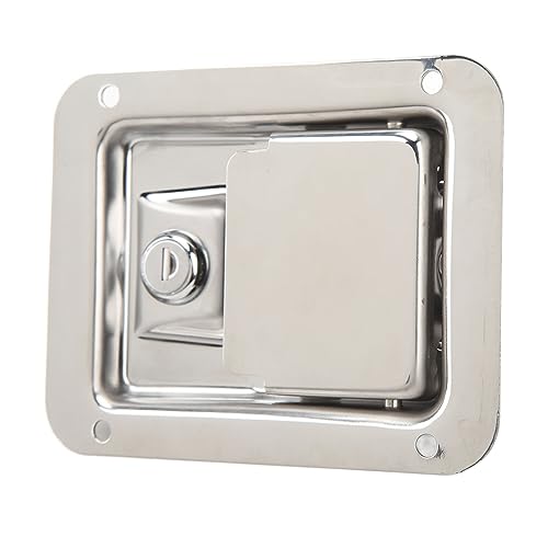 Hamwesh Anhängertürverriegelung, Edelstahlpaddelgriff Latch mit Schloss für Wohnmobile Storage Door Ersatz mit 2 Tasten von Hamwesh