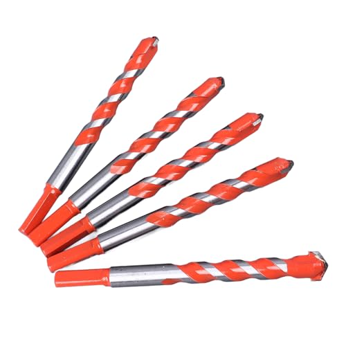 Hamwesh Betonbohrer Bit Set, Zementiertes Carbid, 5pcs Twist -Bohrer mit 16,2 Mm Klingenlänge für Marmorkeramikglasfliesen Bodenfliesen von Hamwesh