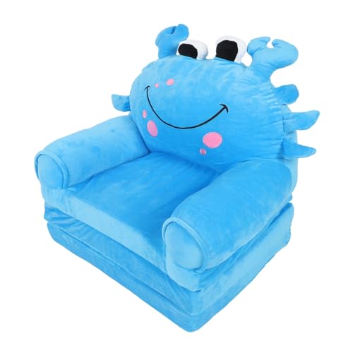 Hamwesh Cabrio -Sofa Bett für, Faltbare 2 -in 1 Sofa Stuhl mit Ergonomischem Design für Kleinkindjungen Mädchen Grau Einhornmuster Soft Kissen Schaumkern Cabrio Lounge Stuhl (Blue) von Hamwesh