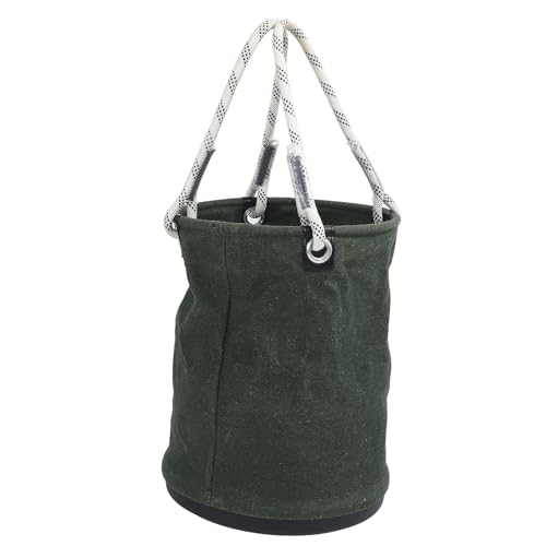 Hamwesh Canvas -Eimer, 30 Kg Lastlager mit Breitem Öffnen Gerade Faltbare Tragbare Mini -Werkzeugtasche für Baustände mit Nägeln mit Nägeln mit Schweren Kleinen Vorräten (Green) von Hamwesh