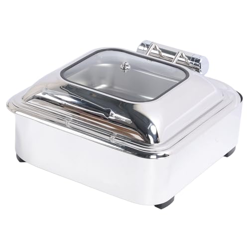 Hamwesh Chafing Dish 6L Edelstahl -Lebensmittelmaterial Wärmer Glasdeckel mit Hydraulischem Design für Buffet Catering -Partys Hamwesh Chafing Dish 6L Edelstahl -Lebensmittelmaterial Wärmer Glasdeckel mit Hydraulischem Design für Buffet Catering -Partys von Hamwesh