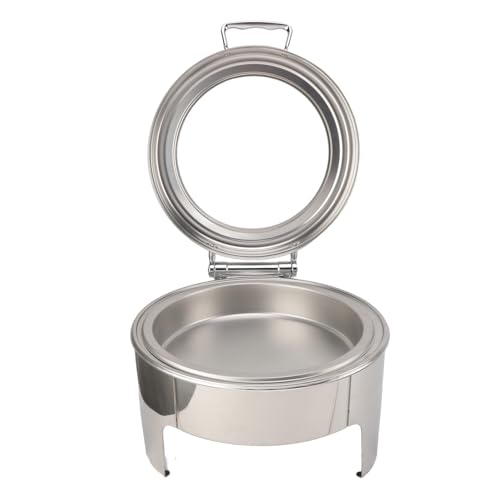 Hamwesh Edelstahl -Scheuternschalenbuffet Set 6L, Sichtbare Glasdeckelhydraulikdämpfung Verdickter Lebensmittelwärmer mit Alkoholheizung für Hochzeitenveranstaltungen (1 Pan in voller Größe) von Hamwesh