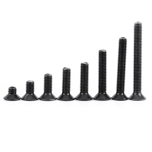 Hamwesh Flachkopf Hex -Sockelschrauben 200pcs M3 Legierungstahlstahl -Kopfschrauben mit Aufbewahrungskoffer für Home Office Geräte Maschinerie 4 6 8 10 12 16 20 25 Mm von Hamwesh