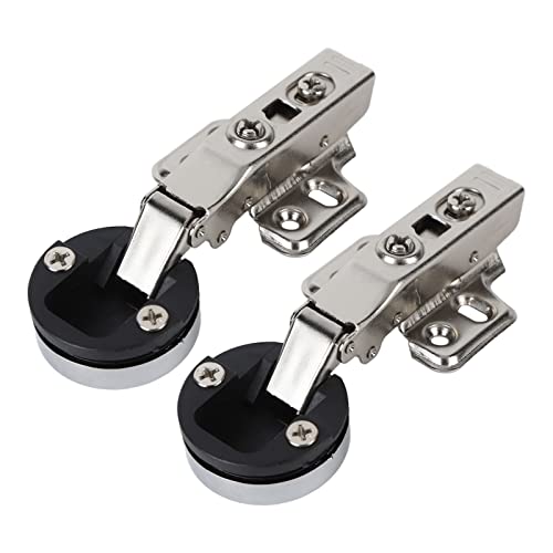 Hamwesh Glastür Scharnier, Edelstahlschrank -Türscharnier mit Dämpfungspuffer für Glastüren (Gerader ArmVollständige Auflage 18 mm) von Hamwesh