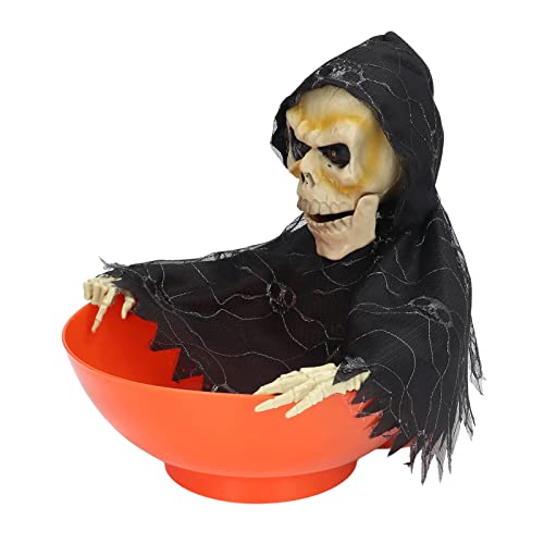 Hamwesh Halloween Candy Bowl, Halloween Animiertes Skelett -Süßigkeiten -Gericht mit Bewegungsaktivierten Licht Augen für Trick oder Treat von Hamwesh