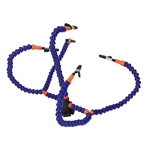 Hamwesh Helpliche Händelötstation, Dritthandwerkzeug mit 5 Flexiblen Armen für Elektronische Reparaturen Lötkanalhandwerks -Workshop Helping Station (BLUE) von Hamwesh