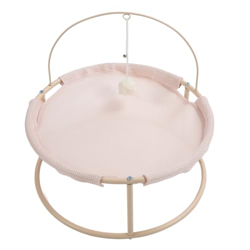 Hamwesh Hochgezogener Katzenbett, Faltbare Katzenhängematte mit Lichtbogenhalterung für Innenkatzen Kleine Hunde, Polyester und Stahl Rahmen Erhöhte Geräumige Haustierbetten (Frühlings- und Sommer von Hamwesh