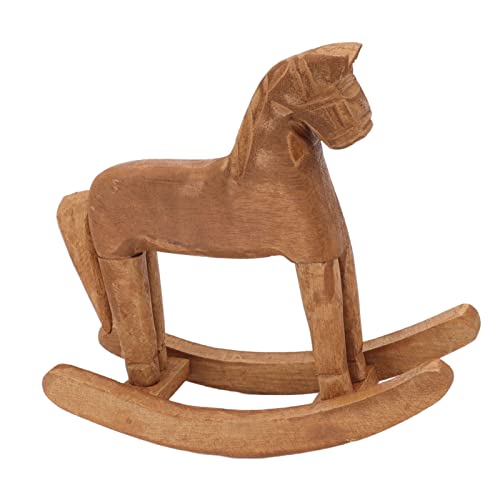 Hamwesh Hölzernes Schaukelpferd, Handgeschnitzte Holz Trojanische Pferdverzierung mit Uraltes Glücksdesign für Home Office Schlafzimmer Dekoration von Hamwesh