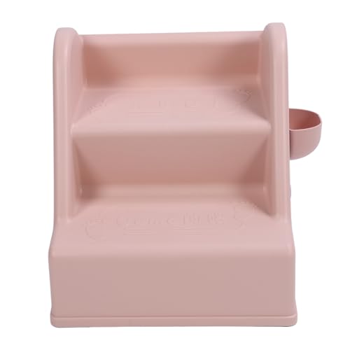 Hamwesh Klapper Kleinkindstuhl, 2 Stufenhocker für mit Seitenkörben für Waschbecken Toilettenküche Helfer Plastikleiter Counterhocker Helfer (Rosenate) von Hamwesh