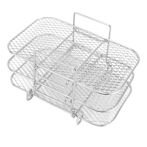 Hamwesh Luftfritteuzyer -Rack 3 Schicht Set 304 Edelstahl Stapelstapelstapelstapelregal mit Multifunktionalem Grilldesign für Ofen -Mikrowellen Topf Hamwesh Luftfritteuzyer -Rack 3 Schicht Set 304 Edelstahl Stapelstapelstapelstapelregal mit Multifunktionalem Grilldesign für Ofen -Mikrowellen Topf von Hamwesh