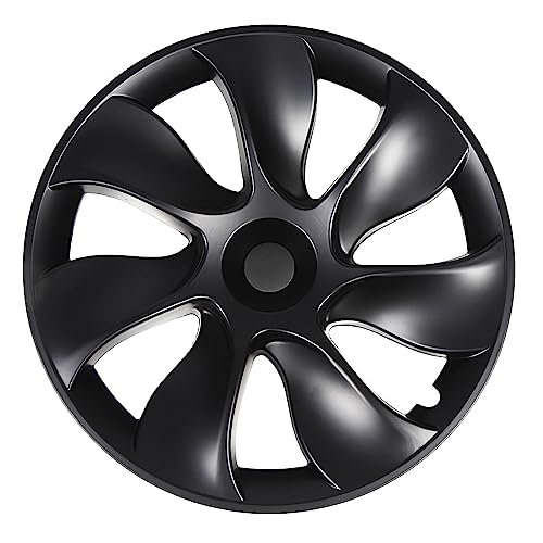 Hamwesh Model Y 19 -Zoll -Rad Hub Kappe, Sportstil Whirlwind Design mit Vollem Deckungsschutz für 2020 Bis 2023 Modell Y, 4pcs Nabine mit Mitte, ABS Wetterdicht (glänzend schwarz) von Hamwesh