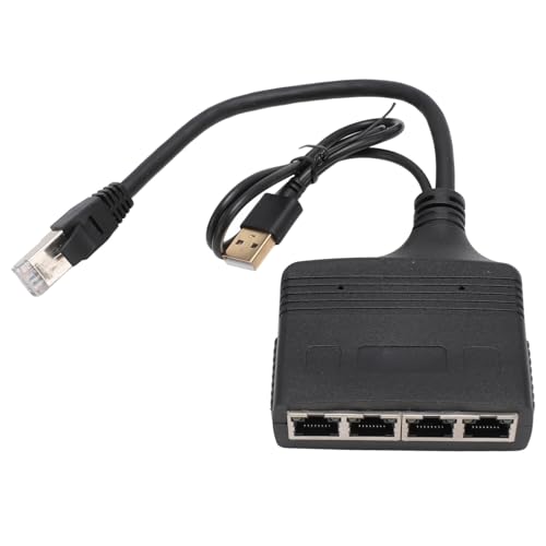 Hamwesh Office Ethernet Splitter, 1000 Mbit/S RJ45 Splitter mit 1 in 4 Out -Ports für Cat8 Cat7 Cat6, Goldener Pin -LAN für TV PC Router Hub von Hamwesh