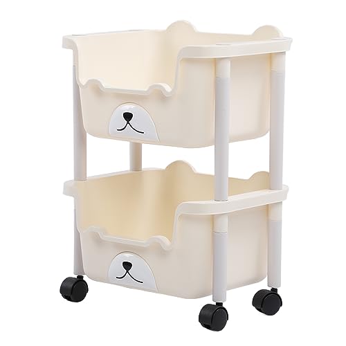 Hamwesh Rolling Utility Cart 2 Tier 3 -Tier -Hochleistungsrollwagen mit Rädern Multifunktional Rolling Storage Cart für Büroküche Badezimmer Wohnzimmer (2 Etagen) von Hamwesh