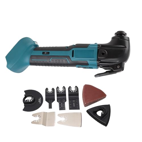 Hamwesh Schnurloses Oszillierendes Werkzeug, 18 -V -Lithiumbatterie oszillierende Multi Werkzeug mit 6 Variabler Geschwindigkeitsbürbemotor und 22pcs SAW Zubehör Zum Schleifen von Hamwesh