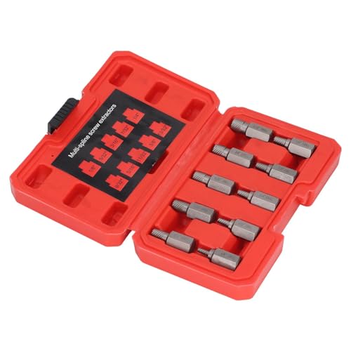 Hamwesh Schraubenextraktor -Set, 10pcs Bolzenextraktor -Set mit Linkem Spiraldesign Zum Entfernen von Strippschrauben, Gebrochenen Bolzen und Beschädigten Schrauben, Bestehend aus Chrommolybdänstahl von Hamwesh
