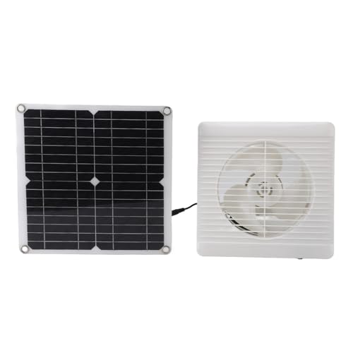 Hamwesh Solar Angetriebener Lüfter, 12W Monokristalline Solarpanel -Ableitungslüfter mit Batterieunterstützung für Hühnerpackschuppen -Tierhäuser von Hamwesh