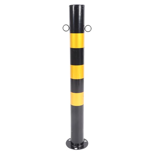 Hamwesh Traffic Delineator Post, Cold Rolled Steel Auffahrt Barriere Stanchion mit Hellen Warnfarben für die Kontrolle des Publikums Im Freien und des Parkplatzes (Schwarz Gelb) von Hamwesh