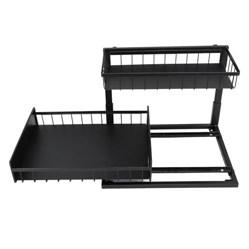 Hamwesh Unter Dem Waschbecken Organizer, Schieberlagerschublade L -förmiges Design mit Gitterregal für Küchen -Badezimmerschranklagerung von Hamwesh