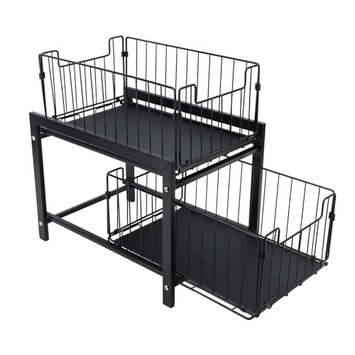 Hamwesh Unter Sink Organizer, 2 -Tier -Küchenschrank Organizer mit Schiebebad für Badezimmer und Küchenlagerung von Hamwesh