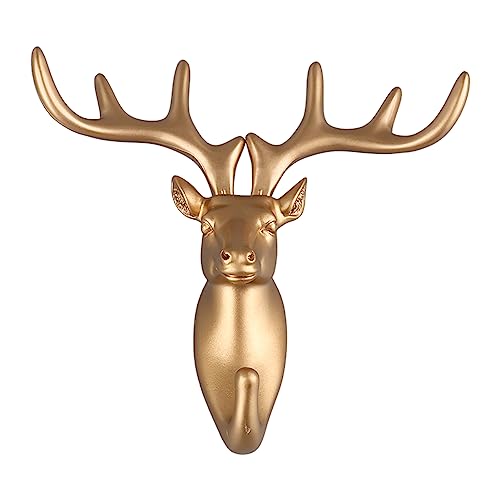 Hamwesh Wandhaken, Tierischer Harzhaken mit Abnehmbaren Hörnern für das Badezimmer Eingangswand Organizer, 3D -Design Dekorativ (#1) von Hamwesh