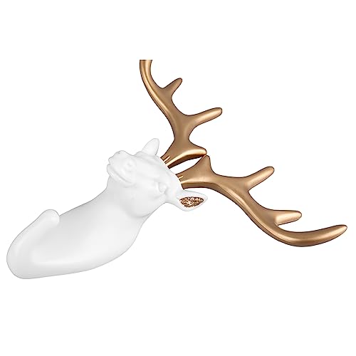 Hamwesh Wandhaken, Tierischer Harzhaken mit Abnehmbaren Hörnern für das Badezimmer Eingangswand Organizer, 3D -Design Dekorativ (#7) von Hamwesh