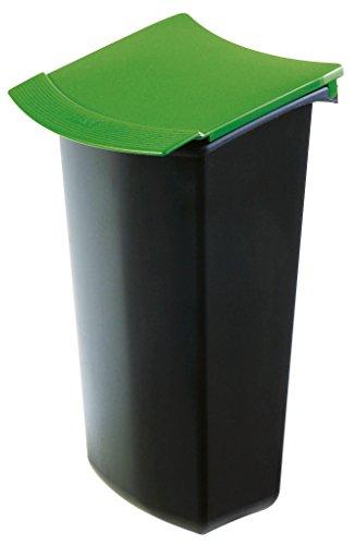 HAN Abfalleinsatz MONDO mit Deckel, Schick und Praktisch, Für die ideale Abfalltrennung, Volumen 3 Liter, 1843-05, schwarz-grün von HAN