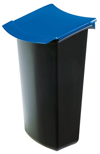 HAN Abfalleinsatz MONDO mit Deckel, Schick und Praktisch, Für die ideale Abfalltrennung, Volumen 3 Liter, 1843-14, schwarz-blau von HAN