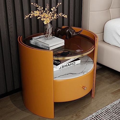 Moderner runder Nachttisch mit Schubladen – multifunktionaler Massivholzschrank für das Schlafzimmer Moderner runder Nachttisch mit Schubladen – multifunktionaler Massivholzschrank für das Schlafzimmer von HanDpi