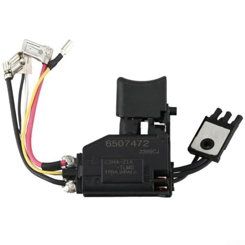 Bohrerschalter 650747-2 650731-7 650637-9 für BDF456 BDF446 DF453D, Schwarz Metall Ersatz Elektrowerkzeug Teil 12x9x3cm von HanOaki