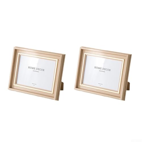 Fotorahmen-Set mit zwei Teilen für 12 7 x 17 8 cm große Bilder, um Ihre Lieblingserinnerungen mit Stil zu arrangieren (Naturholz) von HanOaki