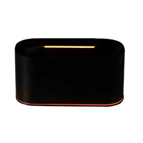 HanOaki 220 ml Fassungsvermögen, kühler Nebel, Aroma-Diffusor mit realistischem Kamin-Flammen-Design und LED-Ambientebeleuchtung für Zuhause und Büro (schwarz) von HanOaki