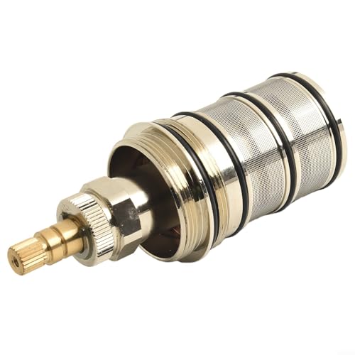 HanOaki Messing Thermostat-Kartuschenventil für Assad Duscharmatur-Reparatur-Set, Temperaturregelung 20–48 °C, 115 mm (Silber) von HanOaki