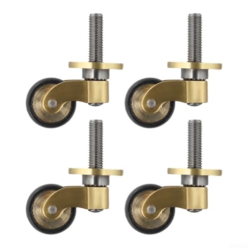 HanOaki Messingrollen, 360° drehbar, geräuschloses Lager, Möbelrollen, robuste Räder für Sofatische mit Befestigungsschrauben, 4-teiliges Set HanOaki Messingrollen, 360° drehbar, geräuschloses Lager, Möbelrollen, robuste Räder für Sofatische mit Befestigungsschrauben, 4-teiliges Set von HanOaki