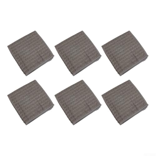HanOaki Mikrofaser-Reinigungstücher mit Waffel- und Ananas-Gewebe, Mehrzweck-Geschirrtücher für Küche, Kaffee, Bar, Auto, sehr saugfähig, fusselfrei, braun, 6 Stück von HanOaki