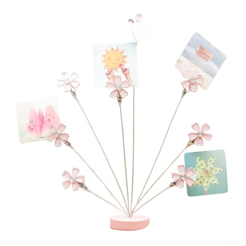 HanOaki Rosa Blume Blüte Foto Baum Halter Display Ständer mit 8 verstellbaren Zweigen Clips für Bilder Notizen Büro Heimdekoration von HanOaki