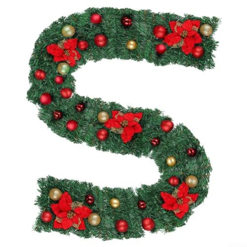 HanOaki Rustikale dekorative PVC-Girlande mit Tannenzapfen für Tür, Wand, Kamin, saisonale Dekoration und flexibel für Urlaubsatmosphäre (2,72 m) von HanOaki