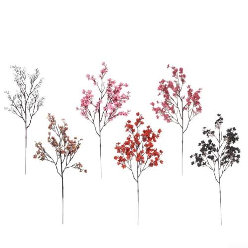 HanOaki Seidenblütenzweige 50 cm lang, künstliche Blumen für Heimdekoration, Innen- und Außenbereich, Teestuben-Arrangement (schwarz) von HanOaki