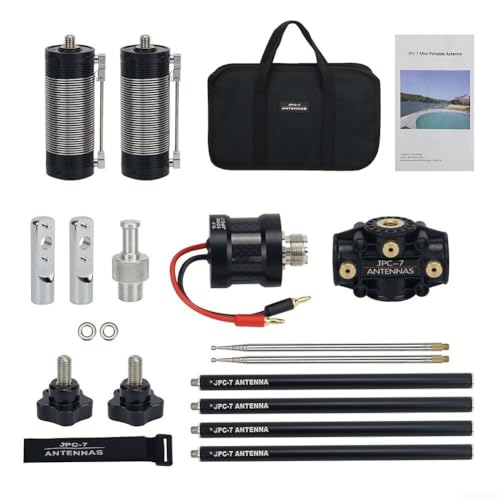 JPC-7 Multi-Band tragbare Kurzwellenantenne Schnelle Einrichtung Ham Radio Feld-Kit Breite Frequenzabdeckung Leichte Tragetasche Schwarz Outdoor von HanOaki